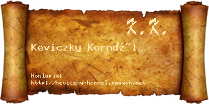 Keviczky Kornél névjegykártya