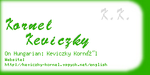 kornel keviczky business card